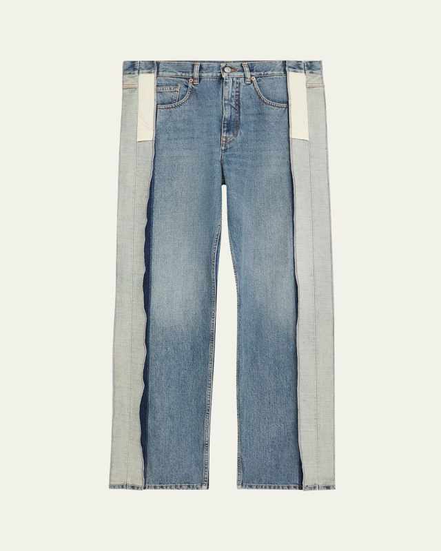 Deconstructed Straight-Leg Jeans